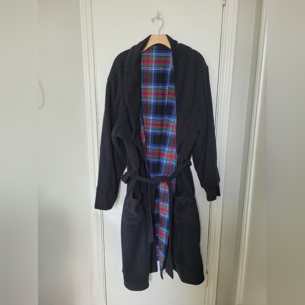 Black Robe with Plaid lining